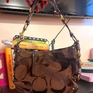 Vintage Coach Signature Big "C" Canvas Shoulder Bag